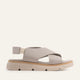 Bari Genuine Leather Women Platform Sandals Grey