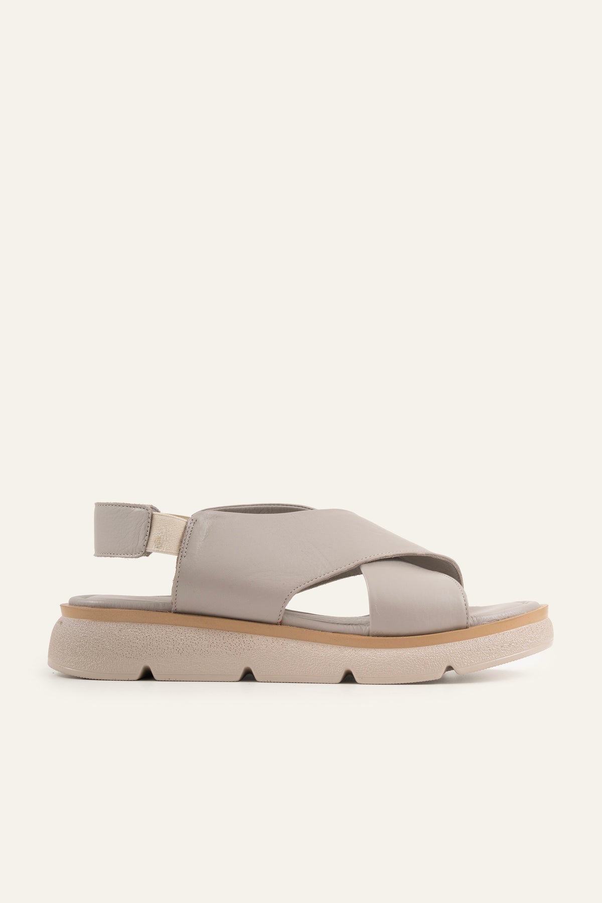 Bari Genuine Leather Women Platform Sandals Grey - view 1