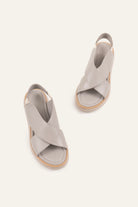 Bari Genuine Leather Women Platform Sandals Grey - view 4