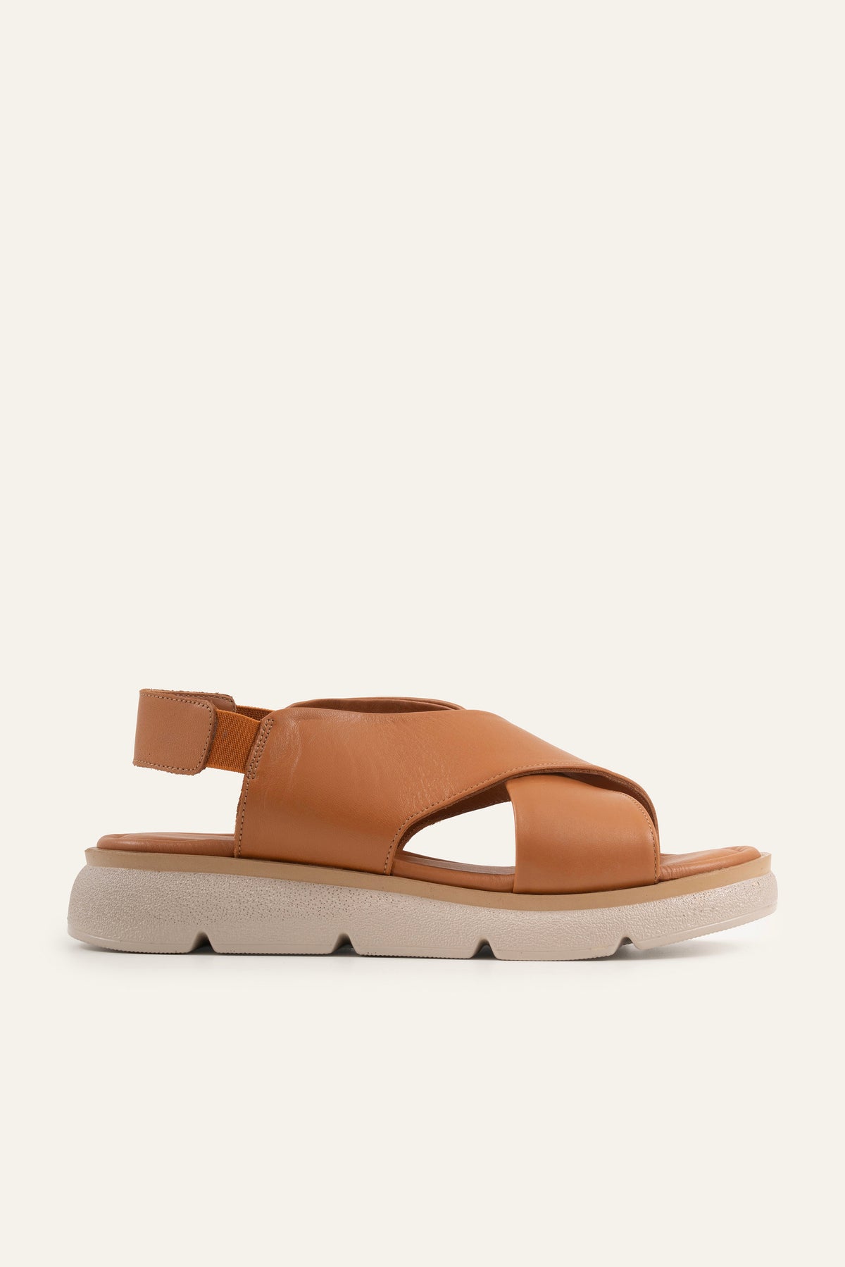 Bari Genuine Leather Women Platform Sandals Tan - view 1