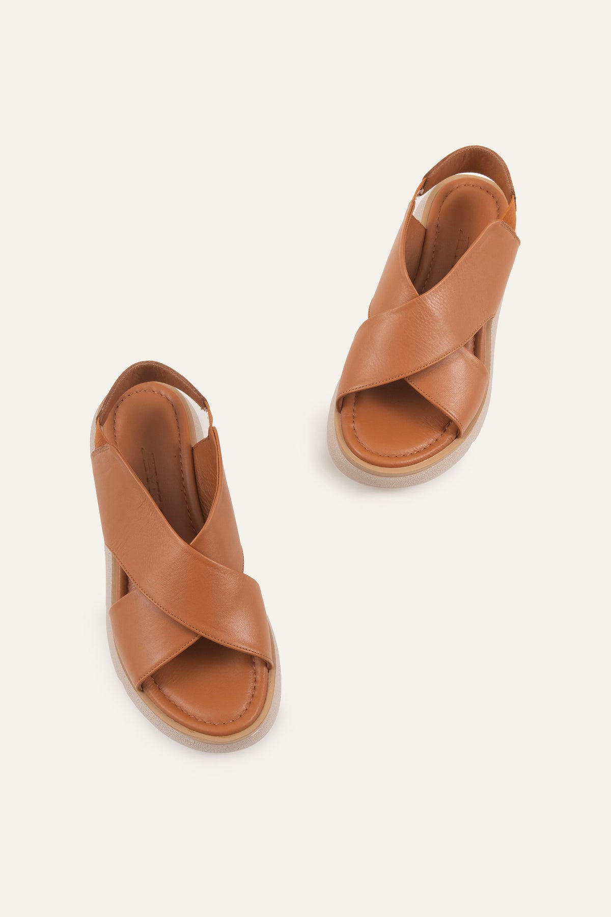 Bari Genuine Leather Women Platform Sandals Tan - view 4