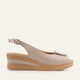 Bergamo Genuine Leather Women Wedge Sandals Grey