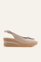 Bergamo Genuine Leather Women Wedge Sandals Grey - view 1
