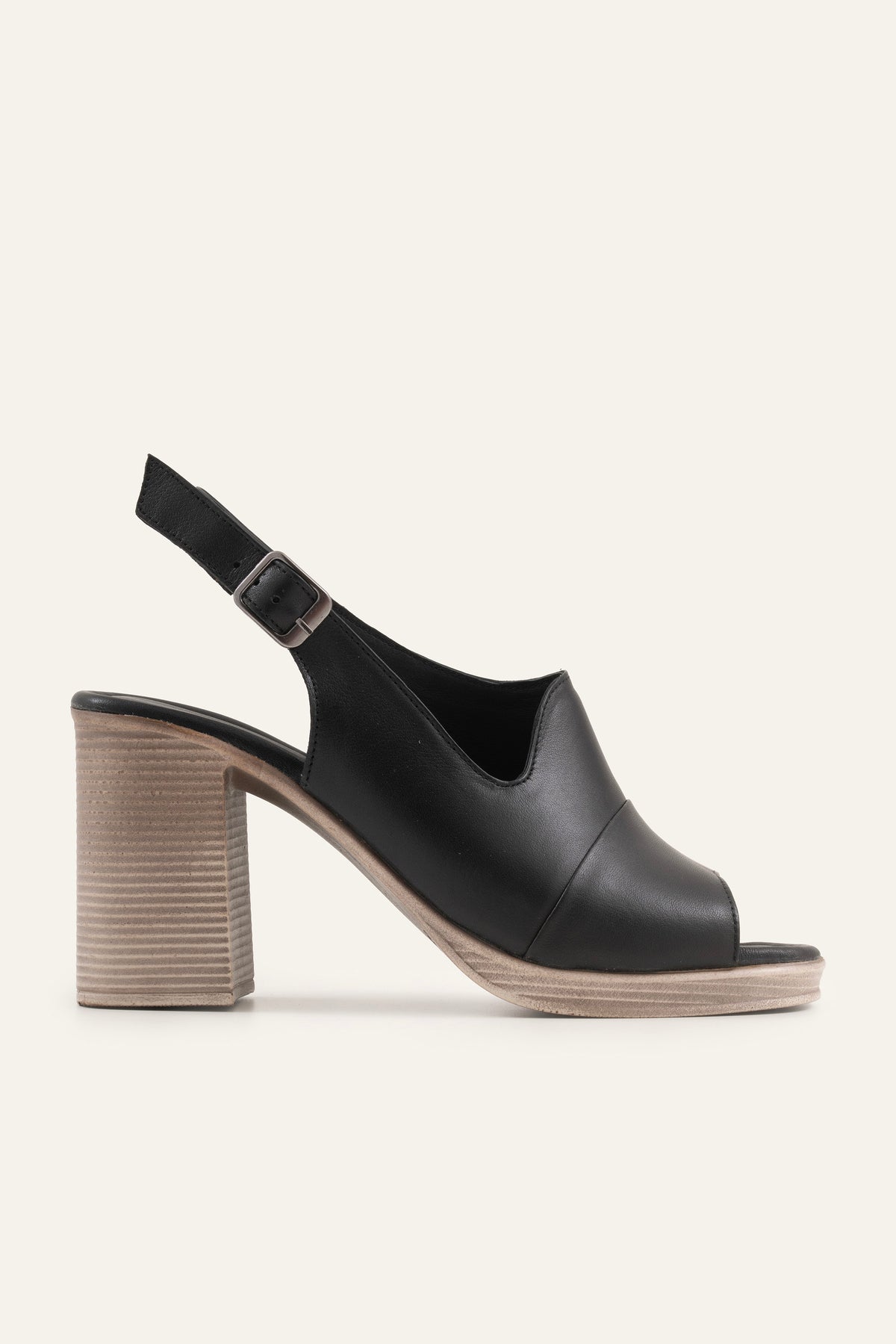 Brescia Genuine Leather Women Heeled Sandals Black - view 1