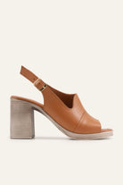 Brescia Genuine Leather Women Heeled Sandals Tan - view 1