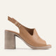Brescia Genuine Leather Women Heeled Sandals Taupe