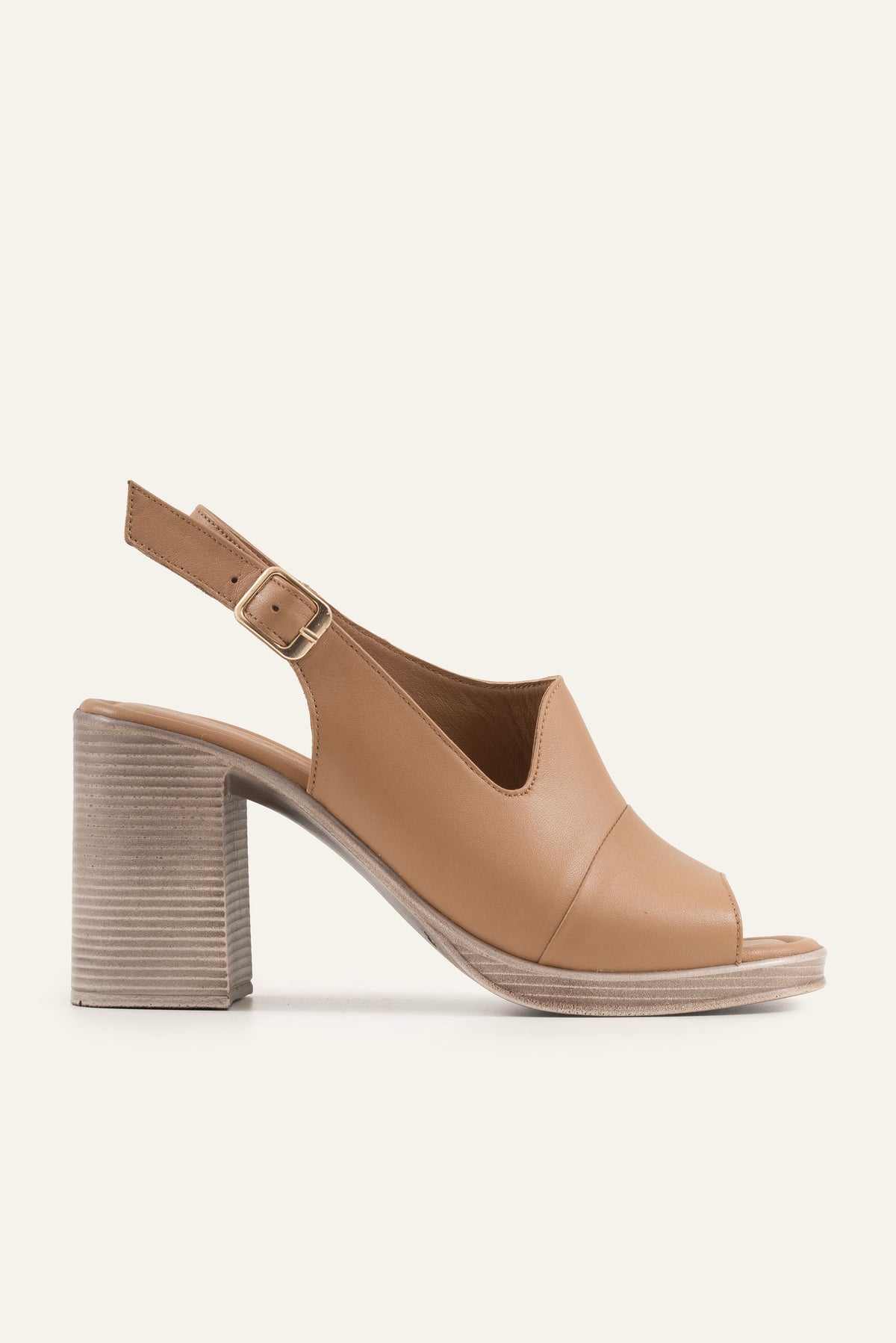 Brescia Genuine Leather Women Heeled Sandals Taupe - view 1