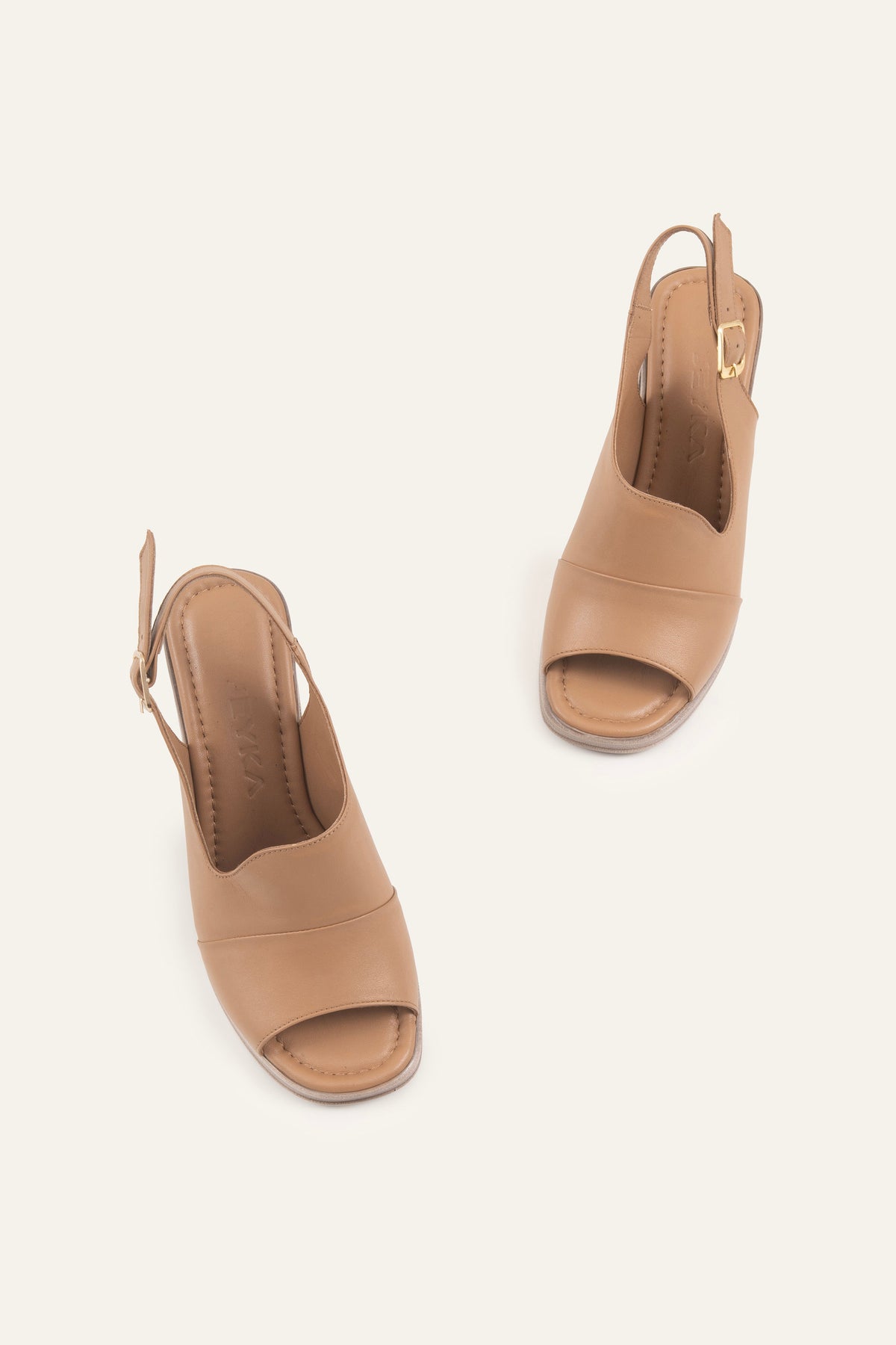 Brescia Genuine Leather Women Heeled Sandals Taupe - view 4