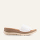 Cefalu Genuine Leather Women Wedge Slides White