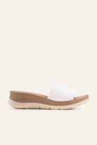 Cefalu Genuine Leather Women Wedge Slides White - view 1