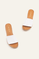 Cefalu Genuine Leather Women Wedge Slides White - view 4