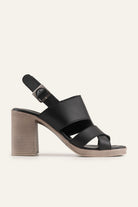 Cesme Genuine Leather Women Heeled Sandals Black - view 1