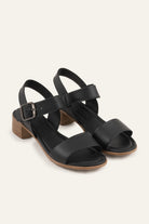 Cortona Genuine Leather Women Block Heel Sandals Black - view 2