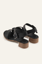 Cortona Genuine Leather Women Block Heel Sandals Black - view 3