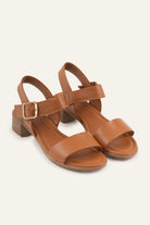 Cortona Genuine Leather Women Block Heel Sandals Tan - view 2