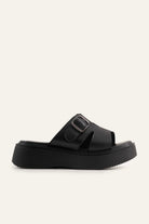 Datca Genuine Leather Women Platform Slides Black - view 1