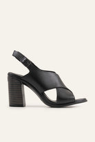 Firenze Genuine Leather Women Heeled Sandals Black - view 1