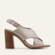 Firenze Genuine Leather Women Heeled Sandals Grey