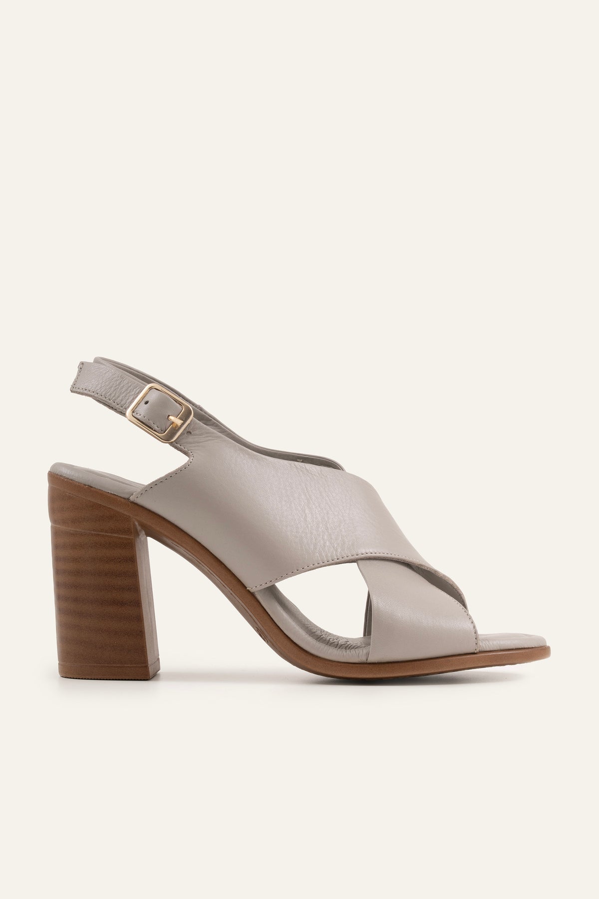 Firenze Genuine Leather Women Heeled Sandals Grey - view 1