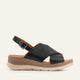 Garda Genuine Leather Women Wedge Sandals Black