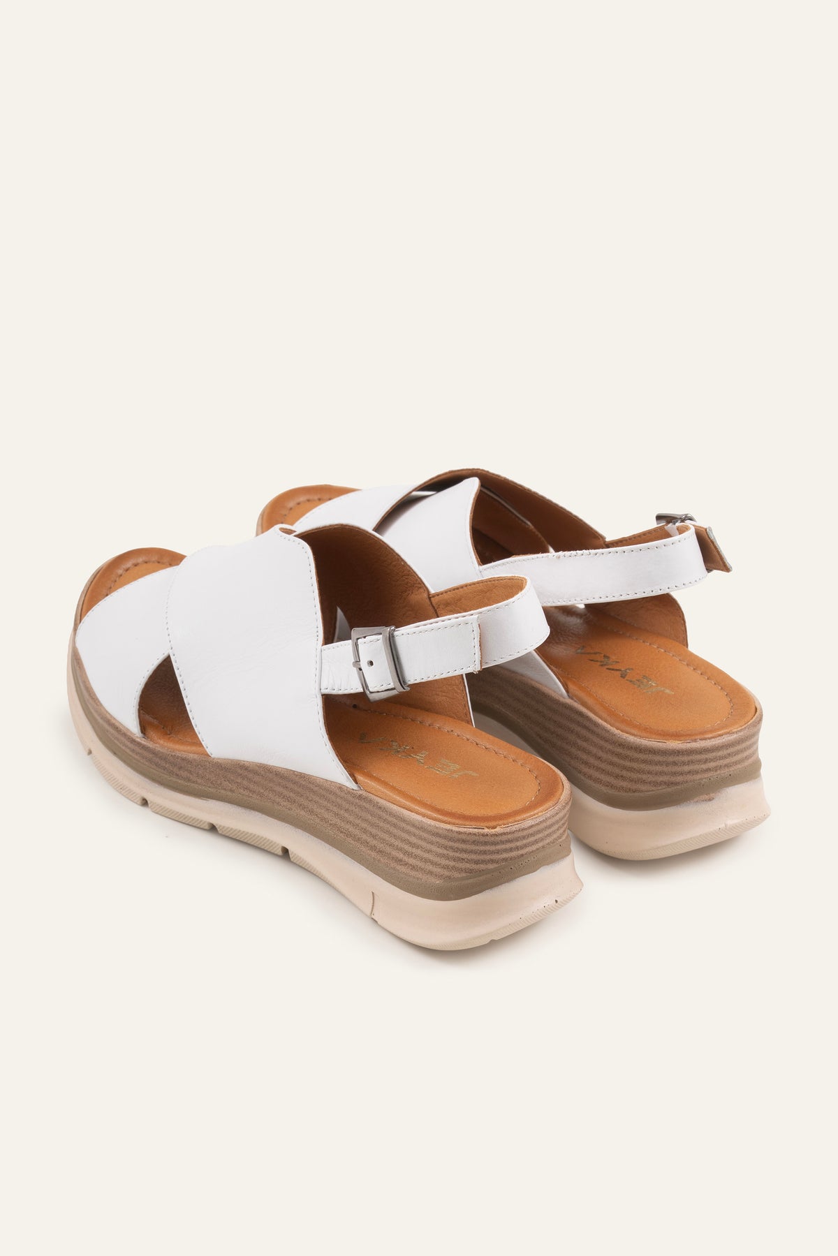 Garda Genuine Leather Women Wedge Sandals White - view 3