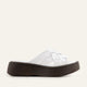 Ischia Genuine Leather Women Platform Slides White