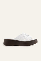 Ischia Genuine Leather Women Platform Slides White - view 1
