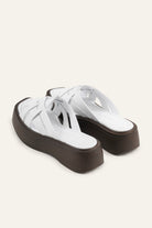Ischia Genuine Leather Women Platform Slides White - view 3