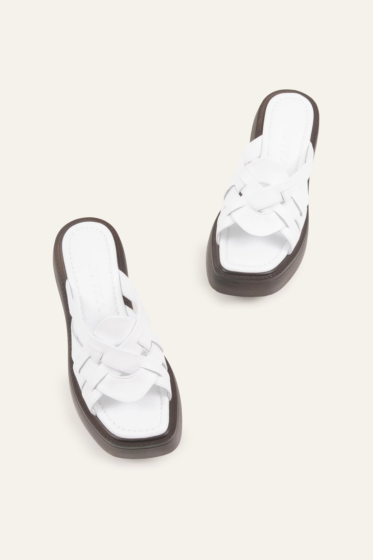 Ischia Genuine Leather Women Platform Slides White - view 4