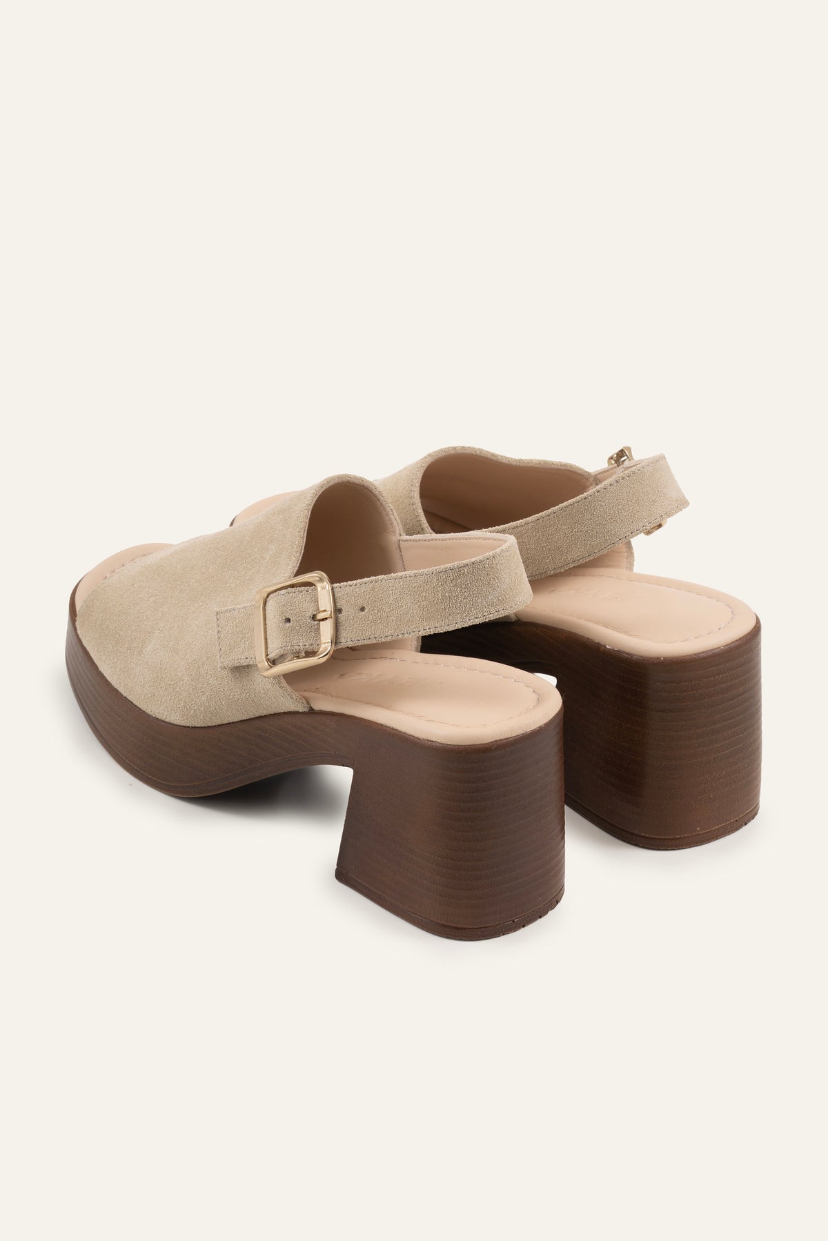 Kalkan Genuine Suede Women Platform Heel Sandals Beige - view 3