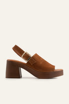 Kalkan Genuine Suede Women Platform Heel Sandals Brown - view 1