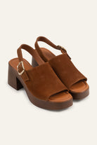 Kalkan Genuine Suede Women Platform Heel Sandals Brown - view 2