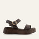 Lecce Genuine Leather Women Platform Sandals Dark Brown