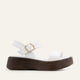 Lecce Genuine Leather Women Platform Sandals White