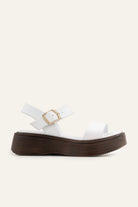 Lecce Genuine Leather Women Platform Sandals White - view 1