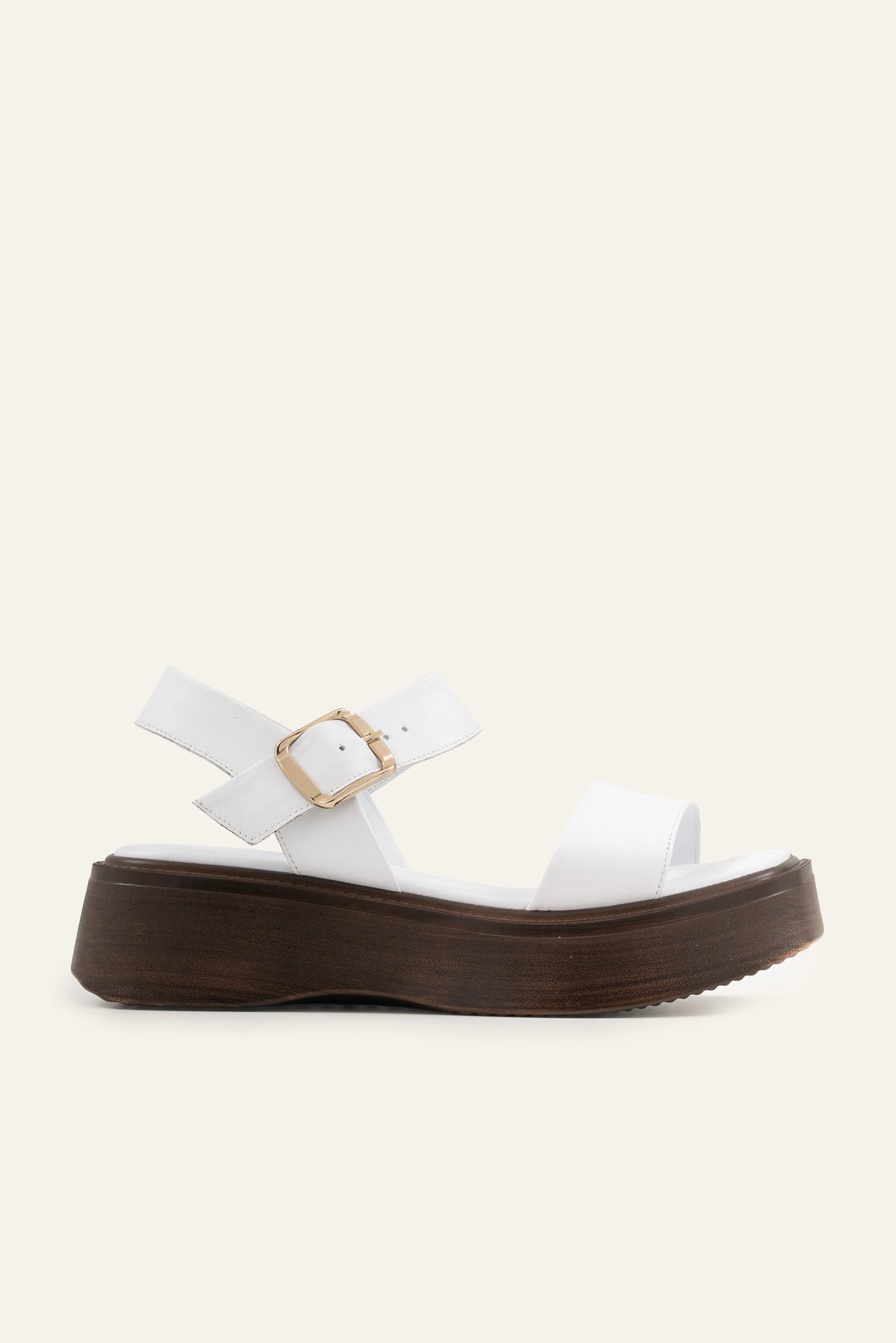 Lecce Genuine Leather Women Platform Sandals White - view 1