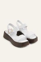 Lecce Genuine Leather Women Platform Sandals White - view 2