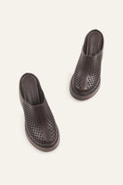 Lisbon Genuine Leather Women Wedge Clogs Dark Brown - view 4