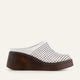 Lisbon Genuine Leather Women Wedge Clogs White
