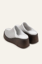 Lisbon Genuine Leather Women Wedge Clogs White - view 3