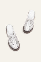 Lisbon Genuine Leather Women Wedge Clogs White - view 4