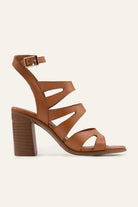 Maiori Genuine Leather Women Heeled Sandals Tan - view 2