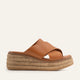 Menorca Genuine Leather Women Espadrille Slides Tan