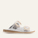 Mykonos Genuine Leather Women Flat Slides Silver