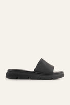 Nizza Genuine Leather Women Flat Slides Black - view 1