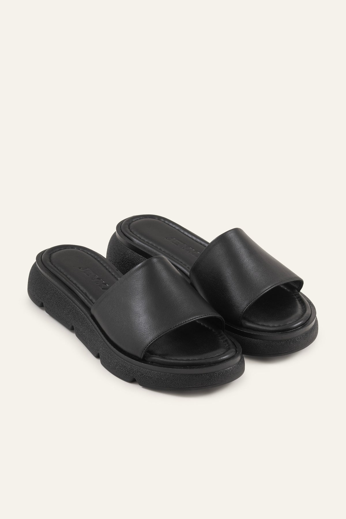 Nizza Genuine Leather Women Flat Slides Black - view 2