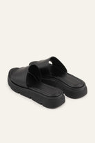 Nizza Genuine Leather Women Flat Slides Black - view 3