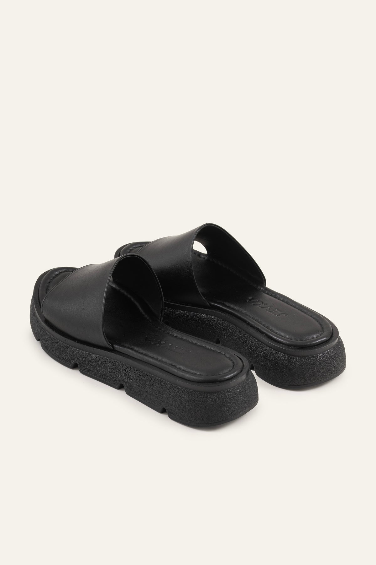Nizza Genuine Leather Women Flat Slides Black - view 3