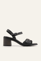Parma Genuine Leather Women Block Heel Sandals Black - view 1