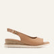 Paros Genuine Leather Women Wedge Sandals Taupe